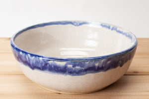 Fruit bowl in Spiced Cream and Blue glaze