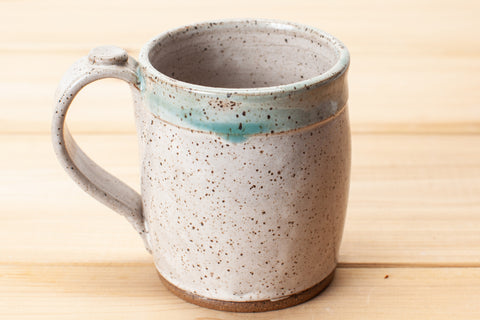 Mug in Spiced Cream and Teal glaze