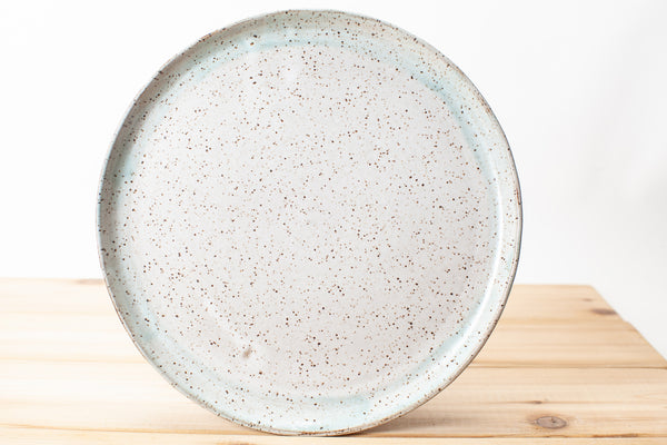 Dinner plate Spiced Cream and Teal with speckled clay