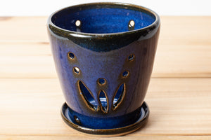 Orchid planter in the Sapphire Blue glaze