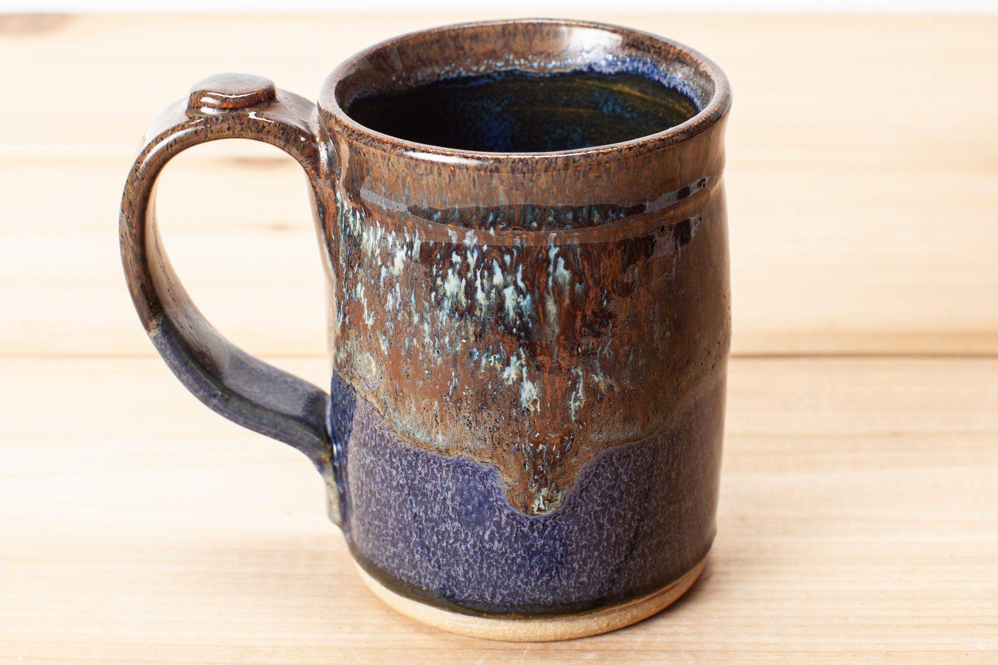 Mug in Starry Night glaze traditional rim